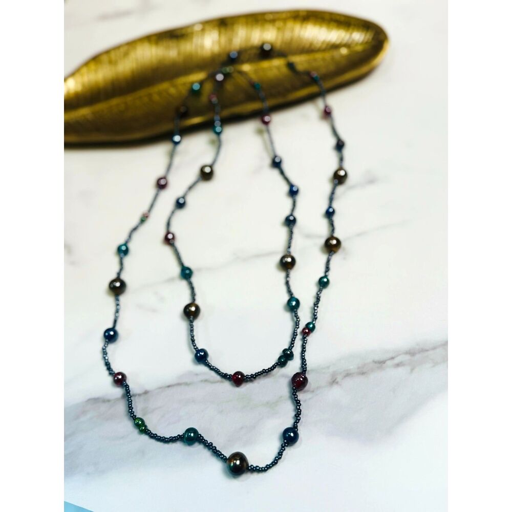 Vintage Infinity Glass Necklace